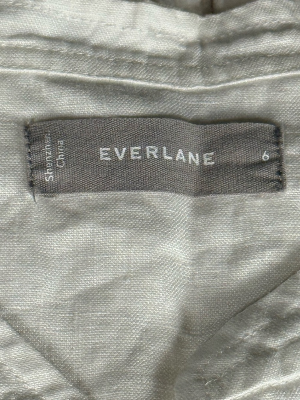 Everlane White 100% Linen Boxy Cap Sleeve V-Neck Pullover Clean girl Top Size 6 - Picture 4 of 9